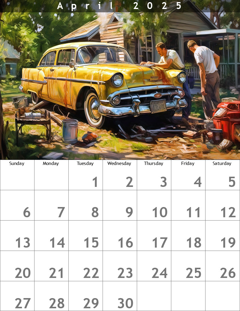 Hot Rod Calendar February 2025